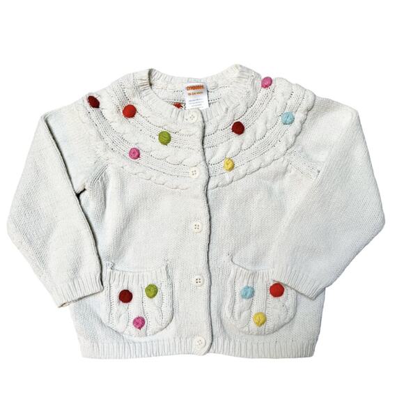 Gymboree Pom Knit Cardigan Sweater Size 18-24m - Picture 1 of 7